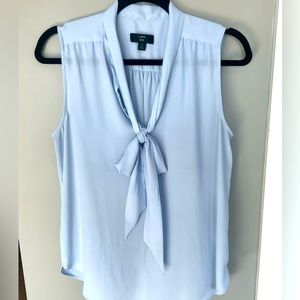 Powder blue J.Crew tie front sleeveless blouse